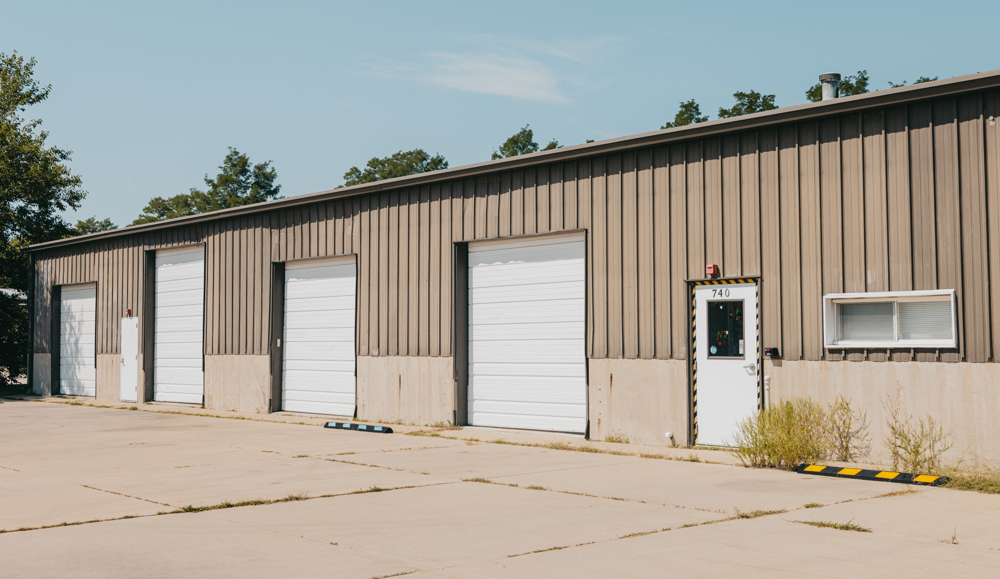 Bay doors and crew entrance at the Stark County Ambulance Ottawa station on Centennial Drive