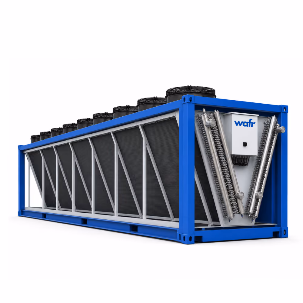 Containerized dry cooler unit