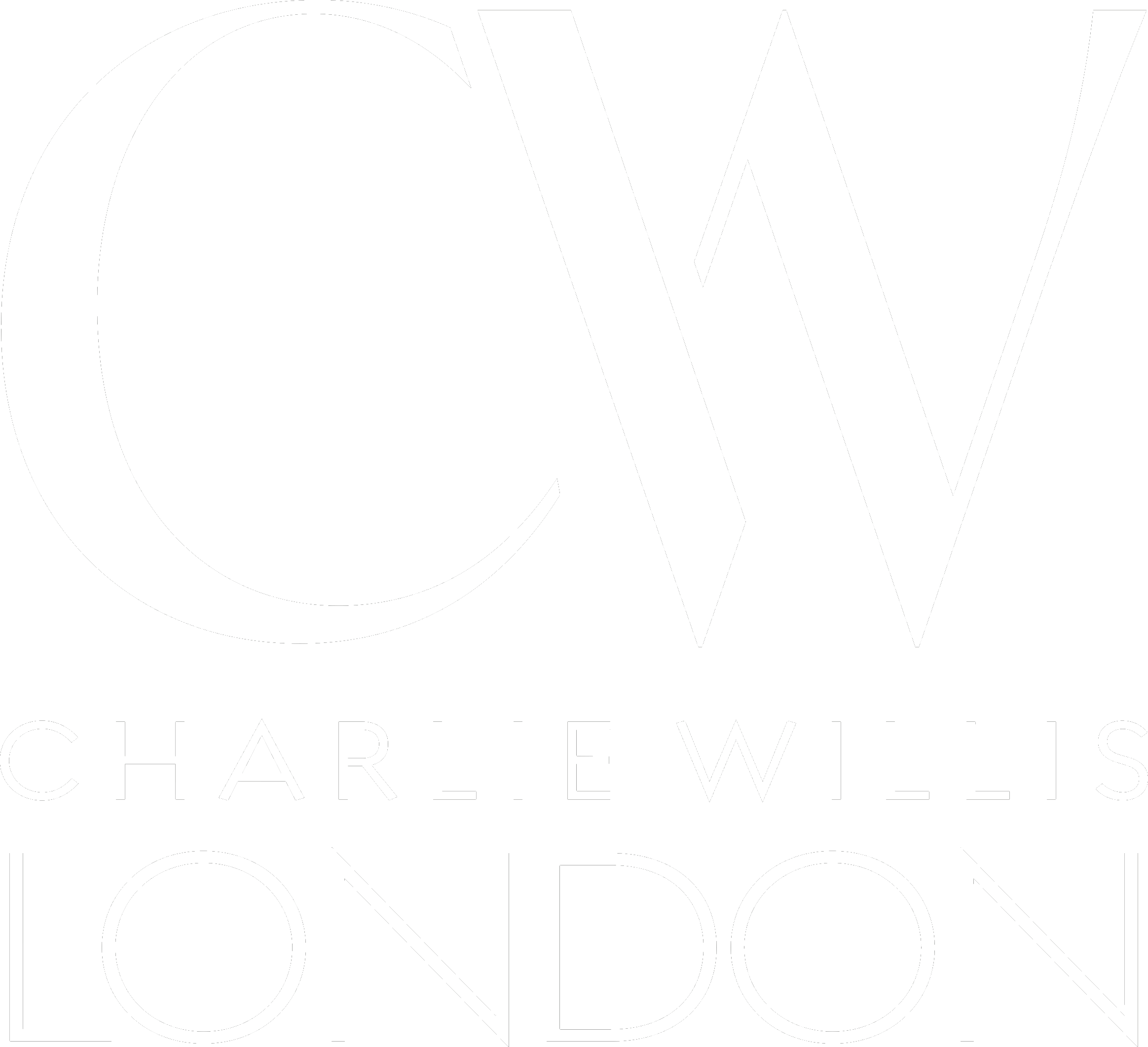 Logo with large letters CW and text Charlie Willis London beneath.
