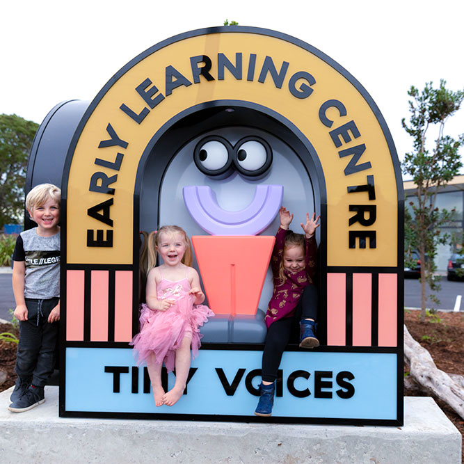 TV kids on a sign