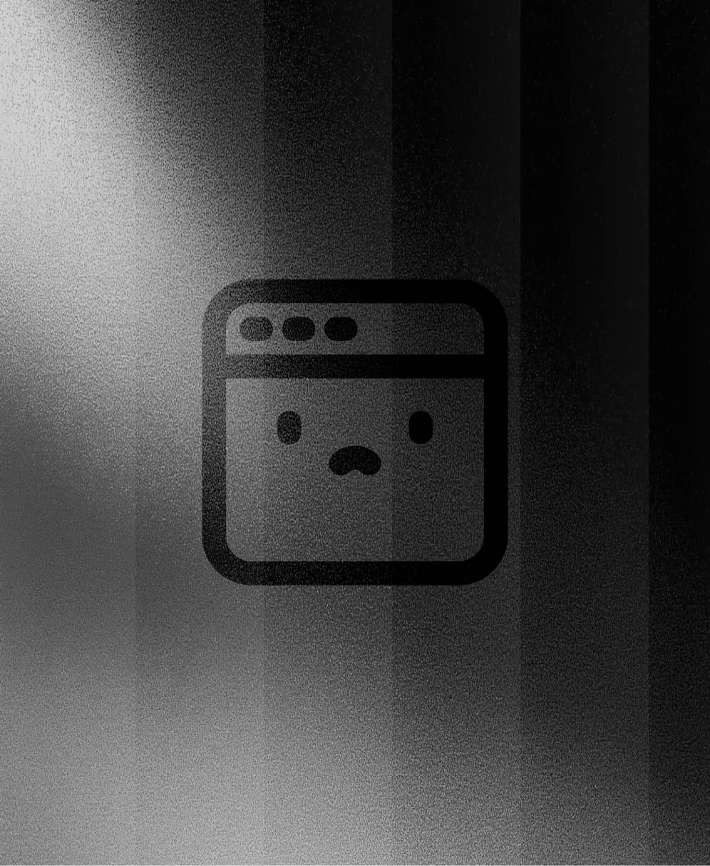Website error page illustration with sad face icon