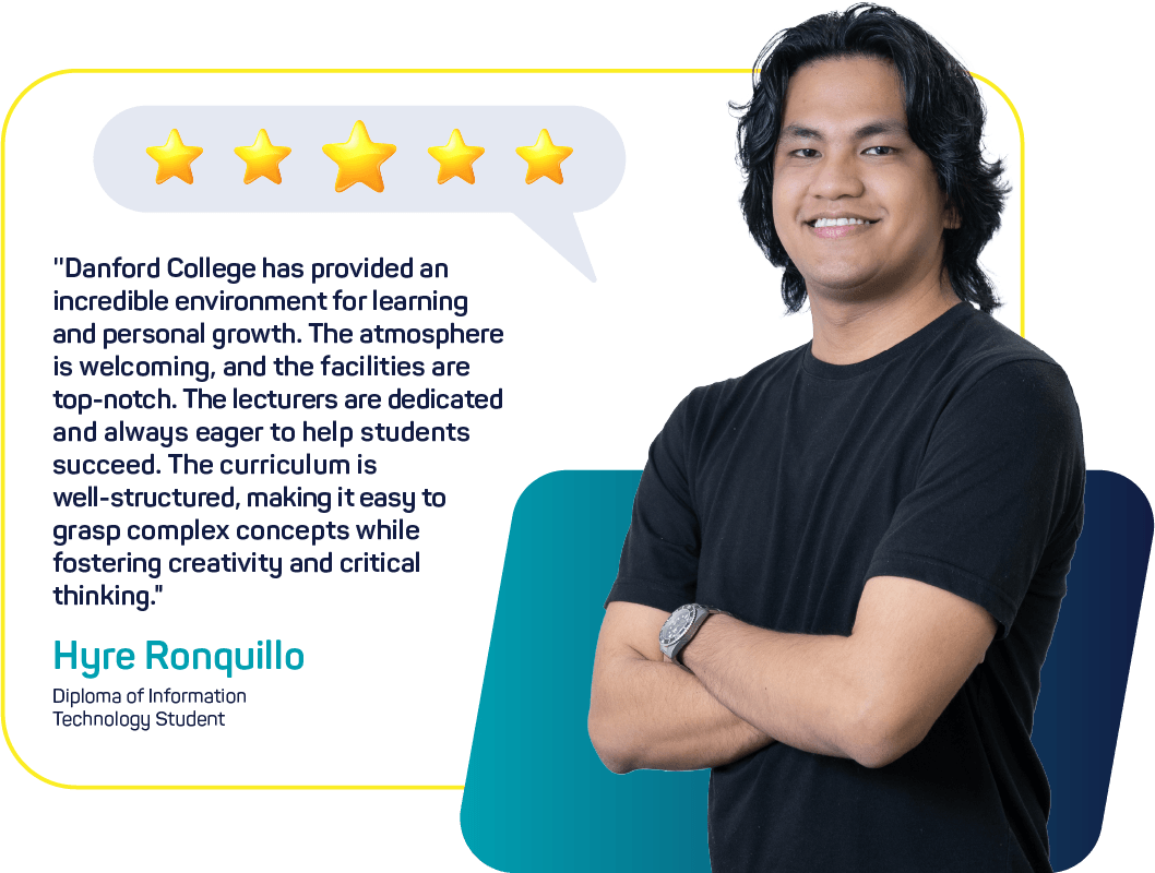 Photo of a Danford College student sharing a course testimonial