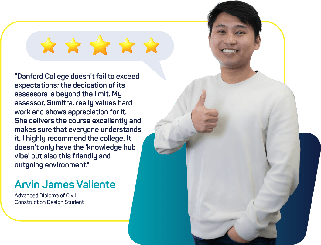 Photo of a Danford College student sharing a course testimonial
