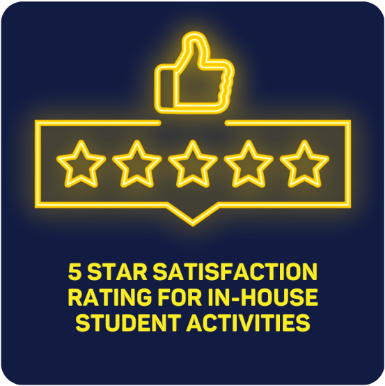 5-star student satisfaction rating badge