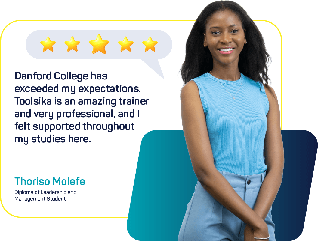 Photo of a Danford College student sharing a course testimonial