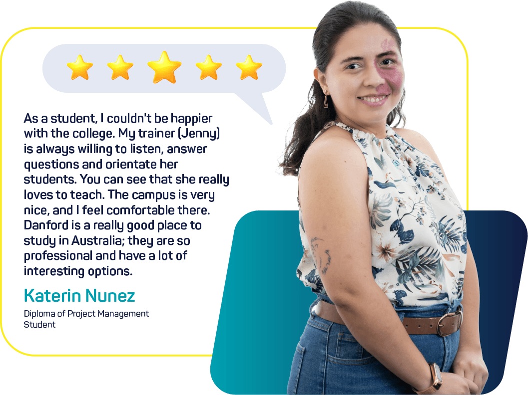 Photo of a Danford College student sharing a course testimonial