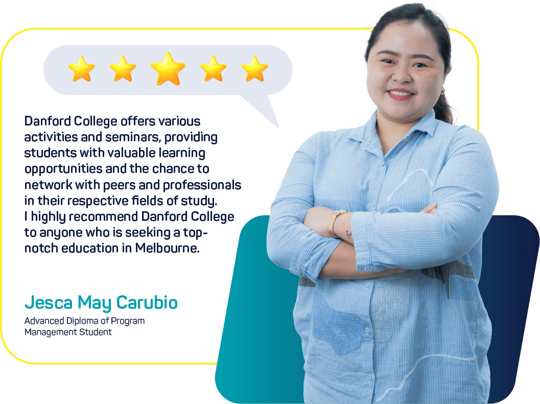 Photo of a Danford College student sharing a course testimonial