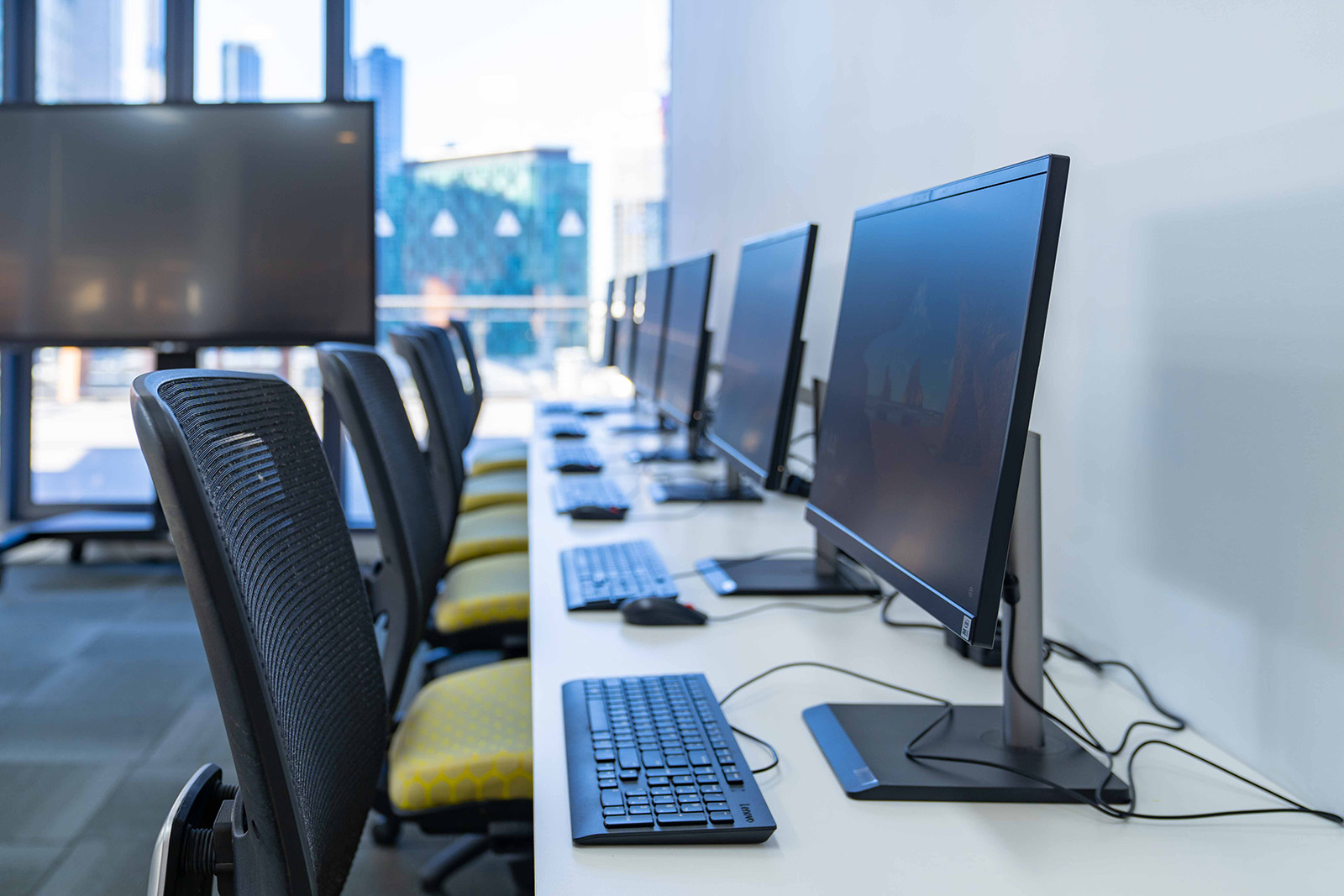 Computer lab workstations at Danford College
