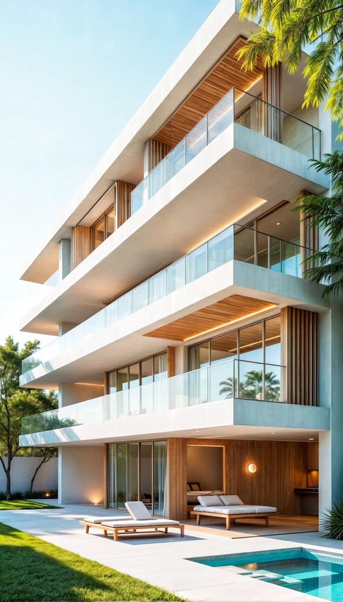 Modern minimalist building with clean architectural lines.