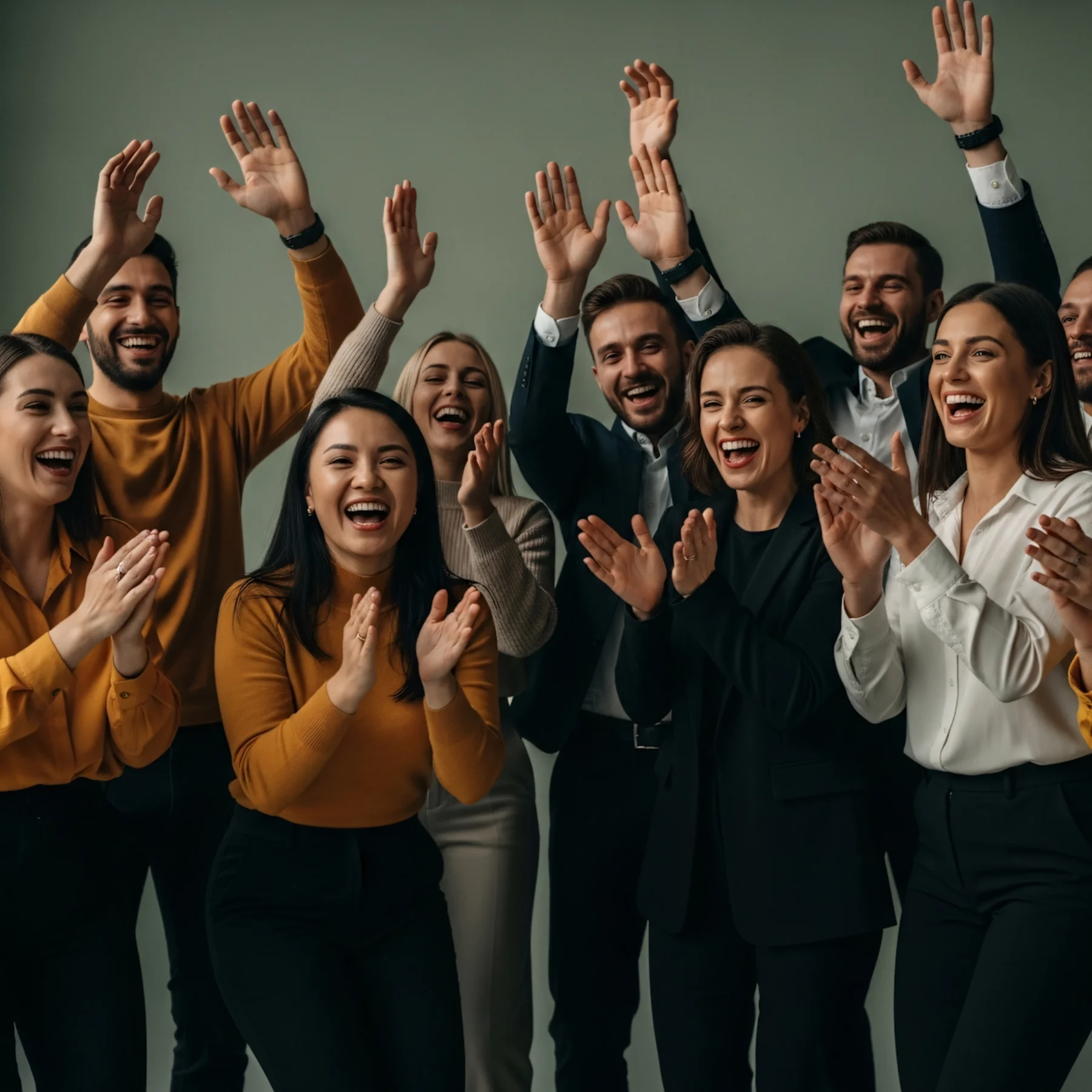 Group of people sharing a joyful celebration together.