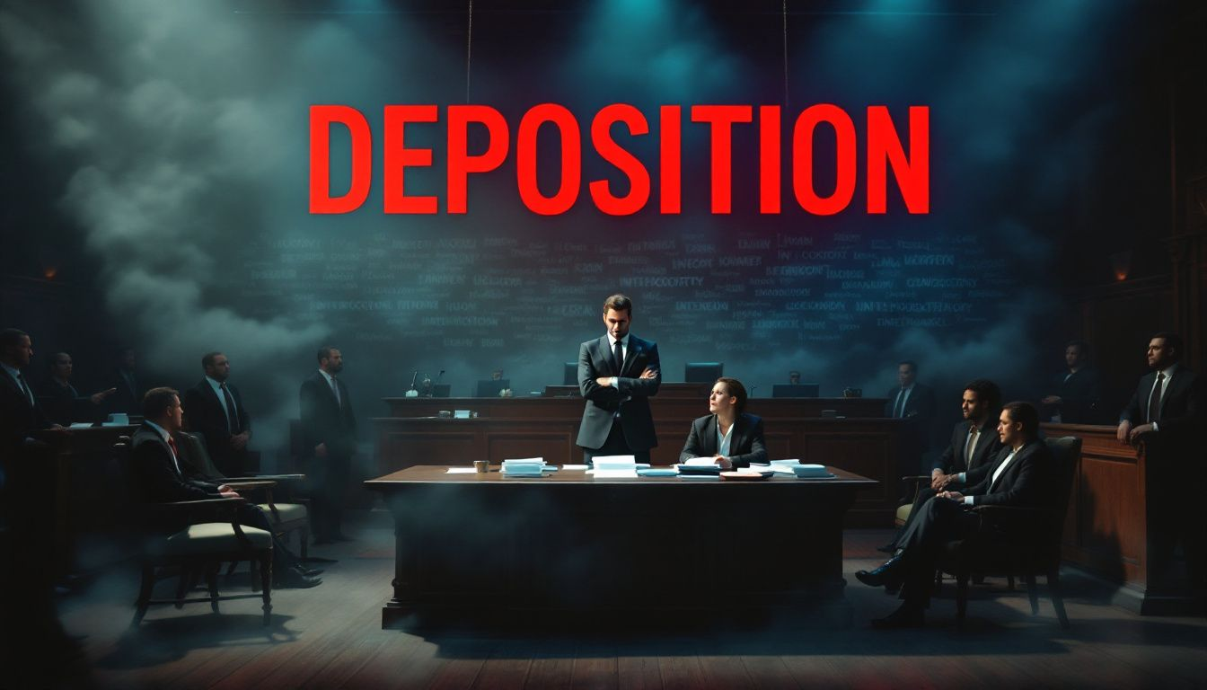 A visual comparison of depositions and interrogatories highlighting their key differences.
