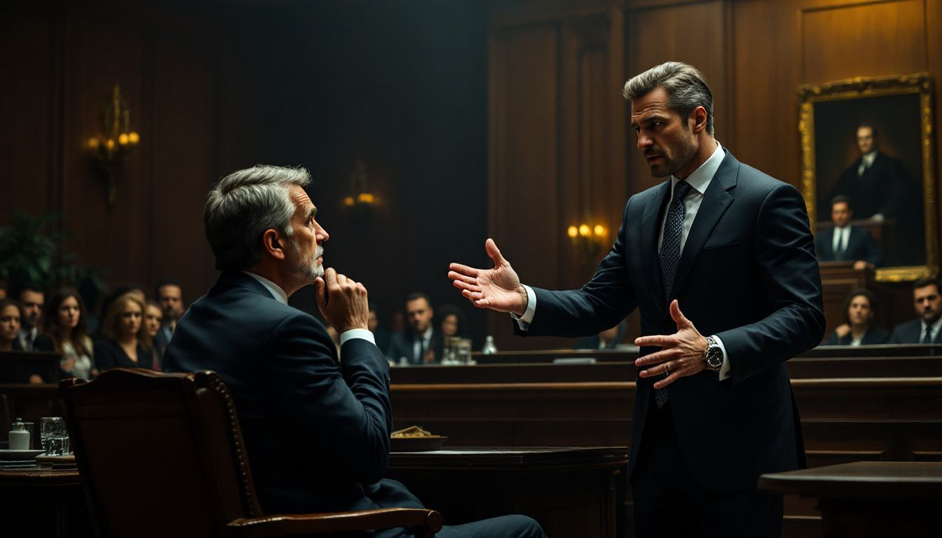 Attorneys preparing for depositions and interrogatories with clients.