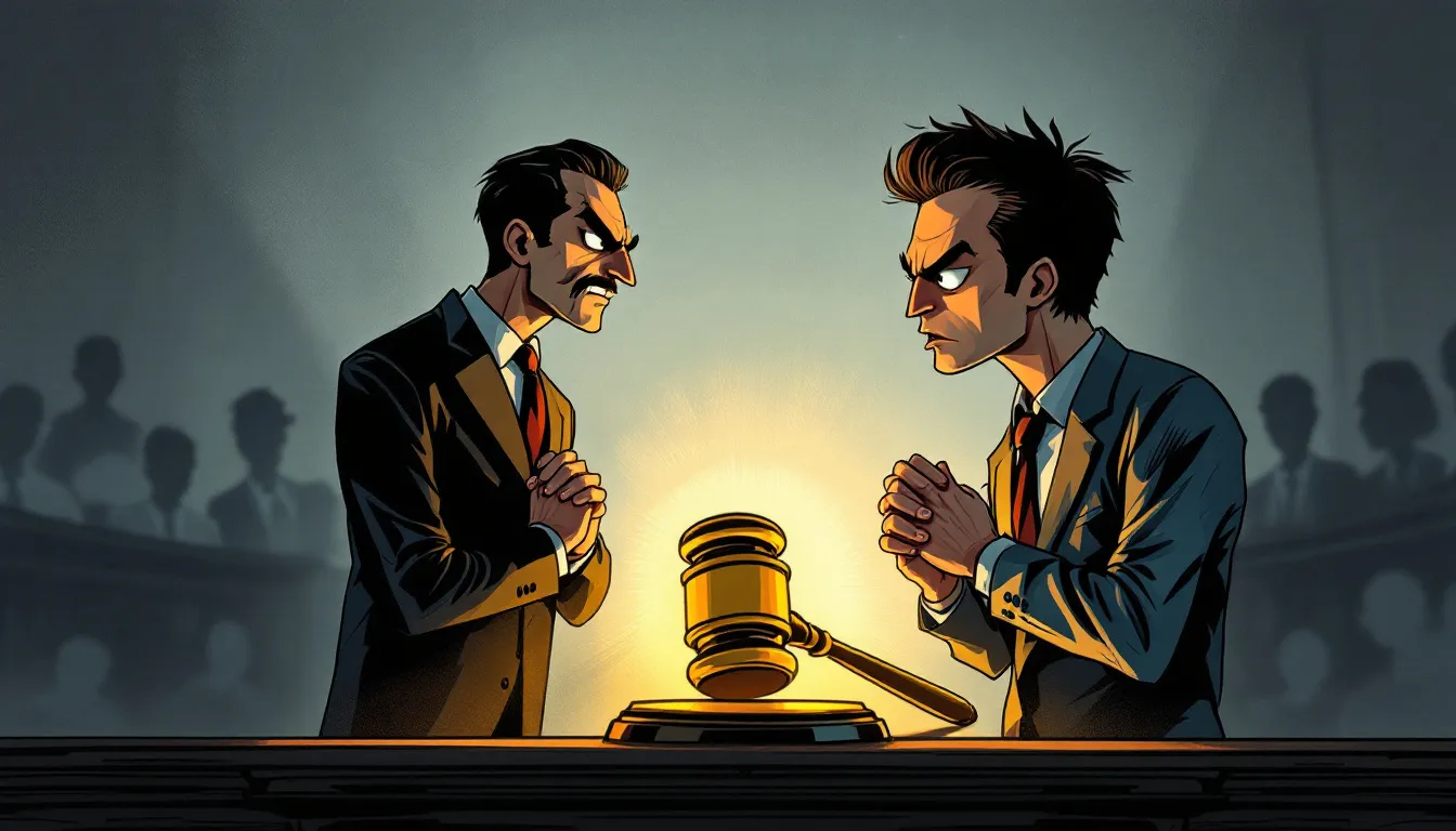 An illustration depicting the concept of leading questions in a deposition context.