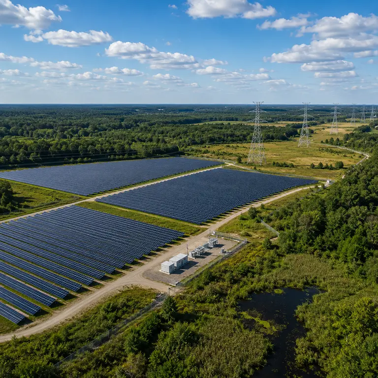 Battery energy storage system cabinets outside.