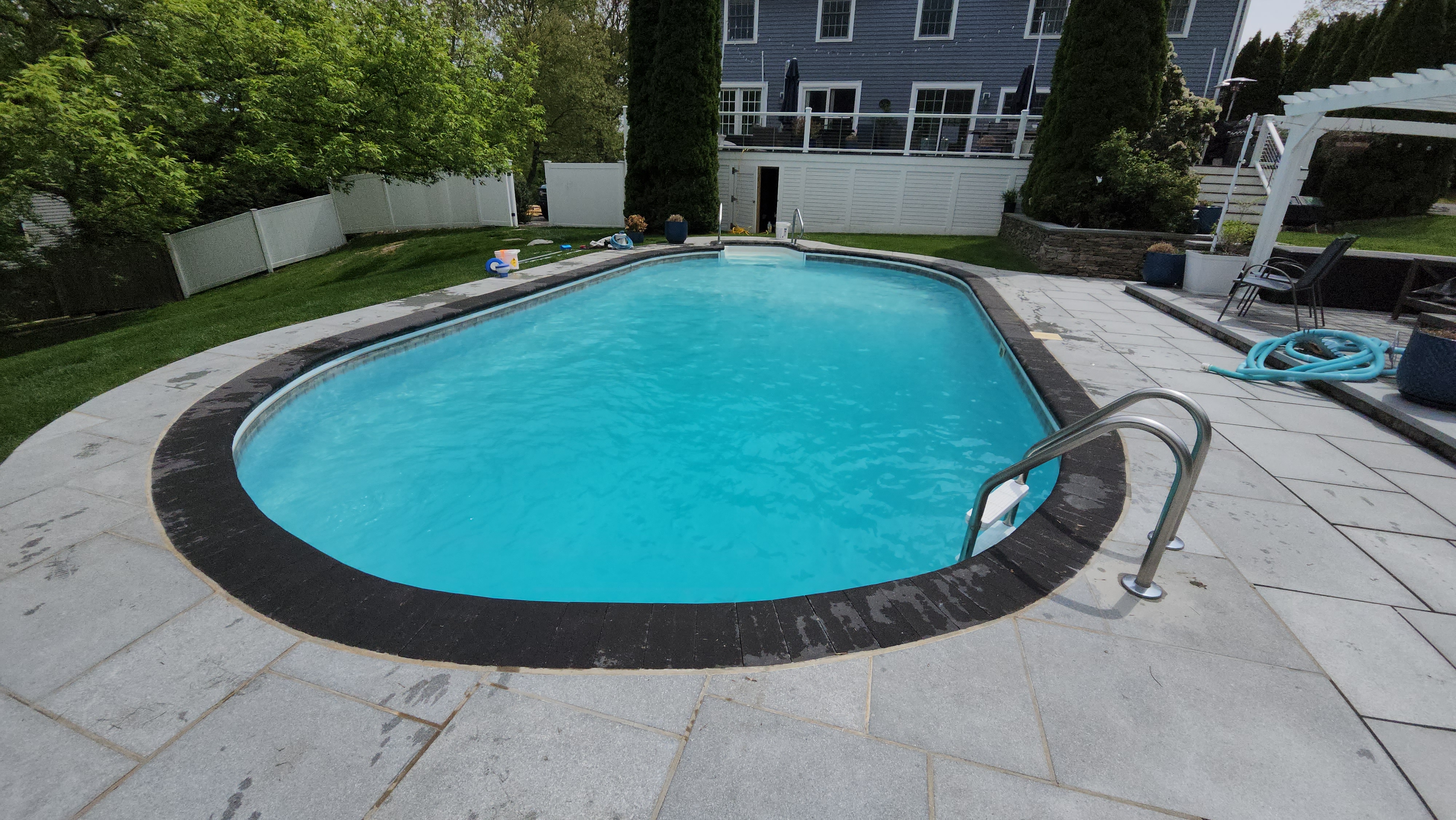 Clean pool after weekly service by Blue Cross Pool Care, May 2026