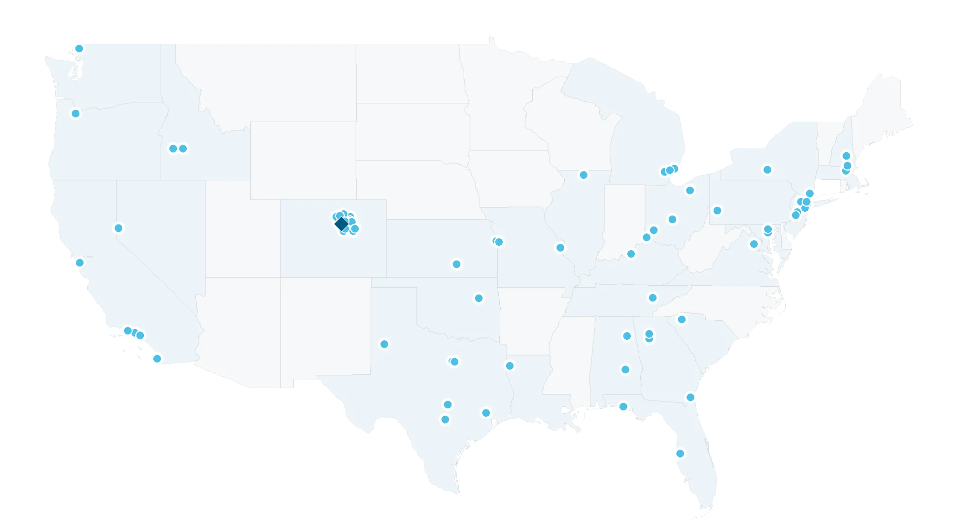 Datapoints across the United States