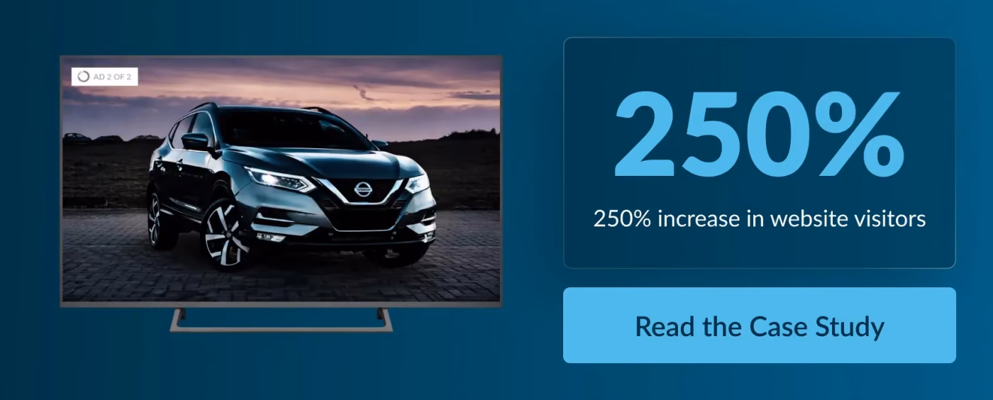 Image of a Nissan car ad on CTV