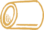 Simple illustration of a macaroni pasta piece.