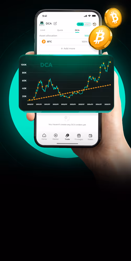 ฟีเจอร์ DCA ช่วยวางแผน ซื้อ Bitcoin สะสมระยะยาวอย่างมีวินัย