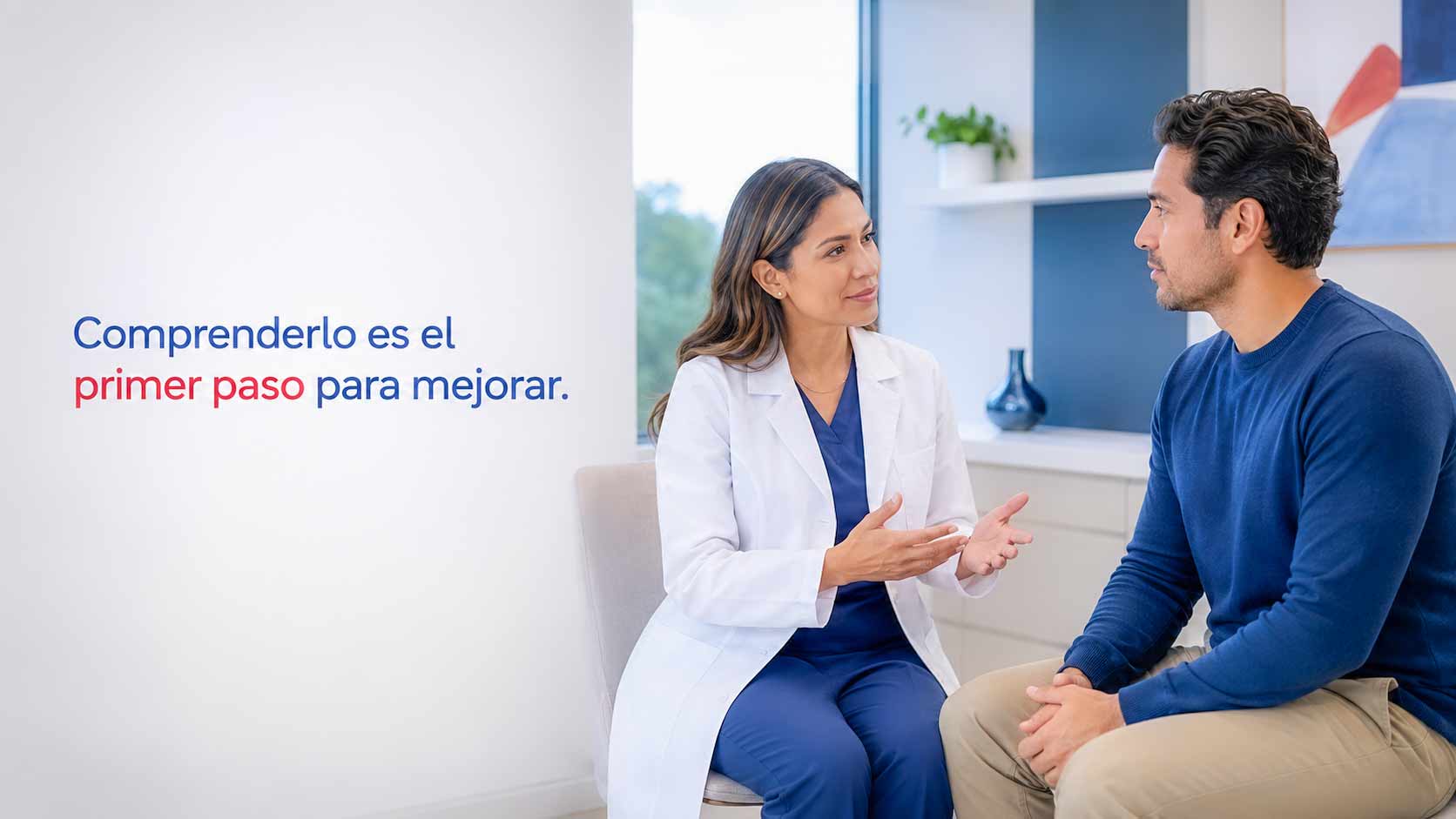 La pareja platica sobre la solución al padecimiento de eyaculación precoz