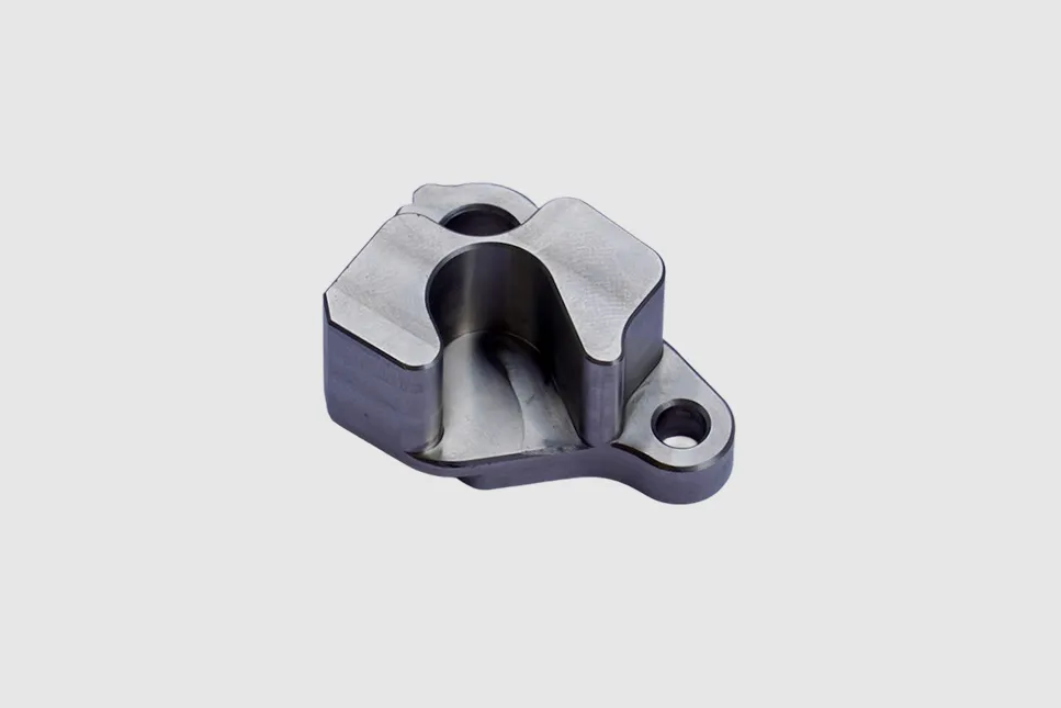 Milled steel clamping part with contoured cavity