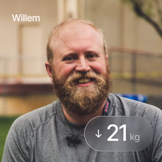 Willem die 21 kilo is verloren