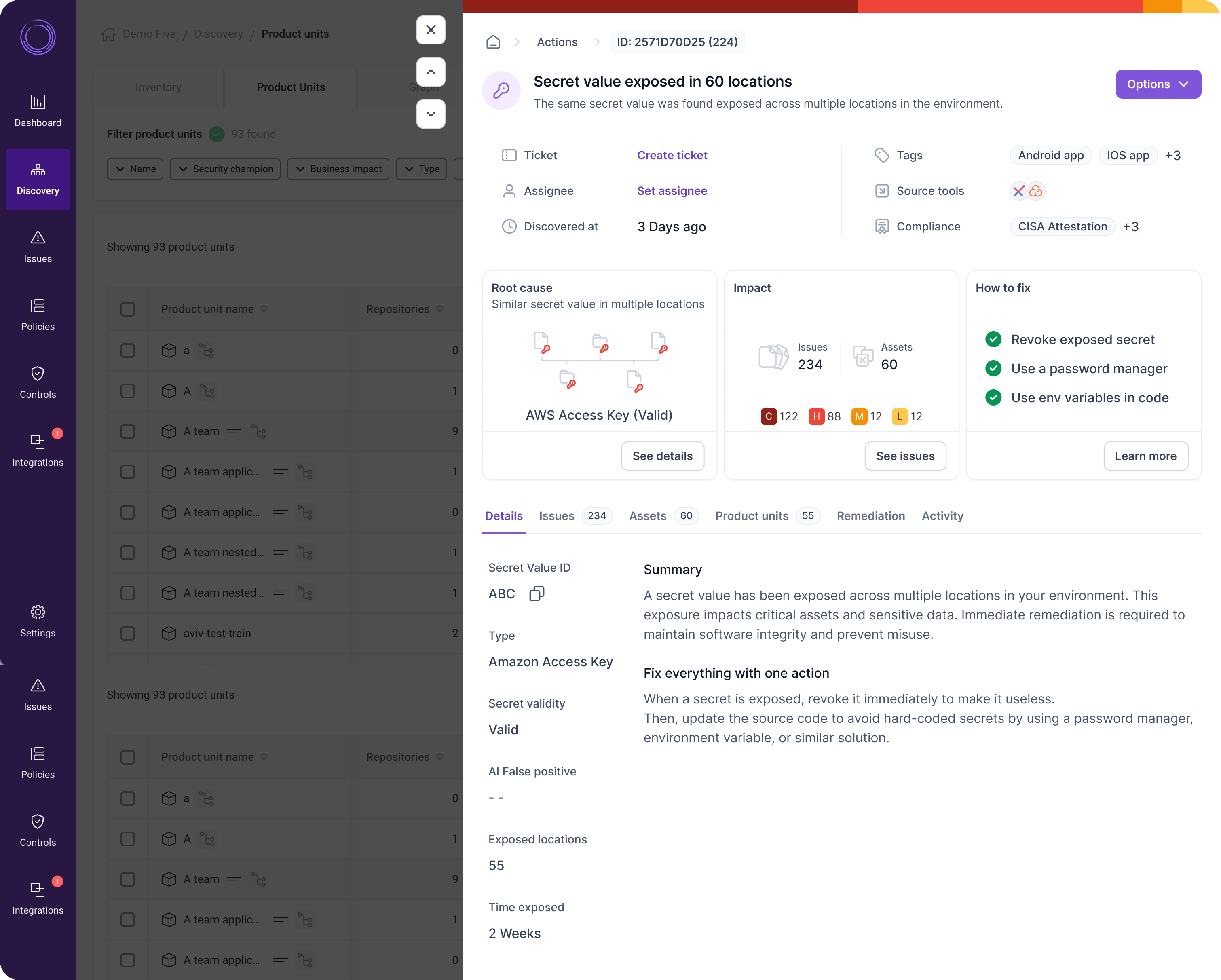 Legit Actions view grouping secrets with the same value