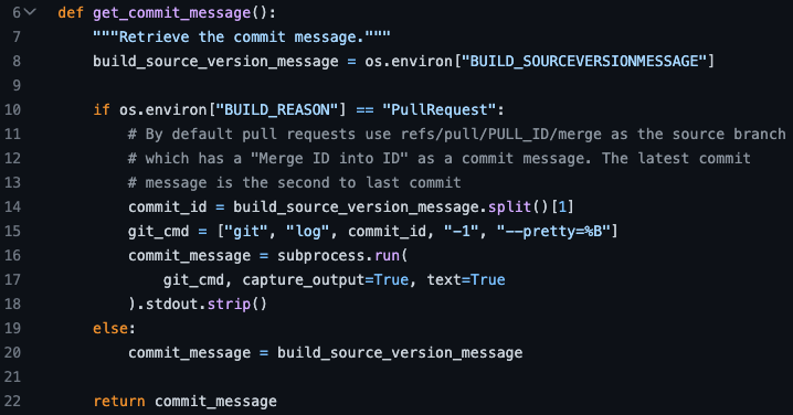 The vulnerable get_commit_message function from scikit-learn