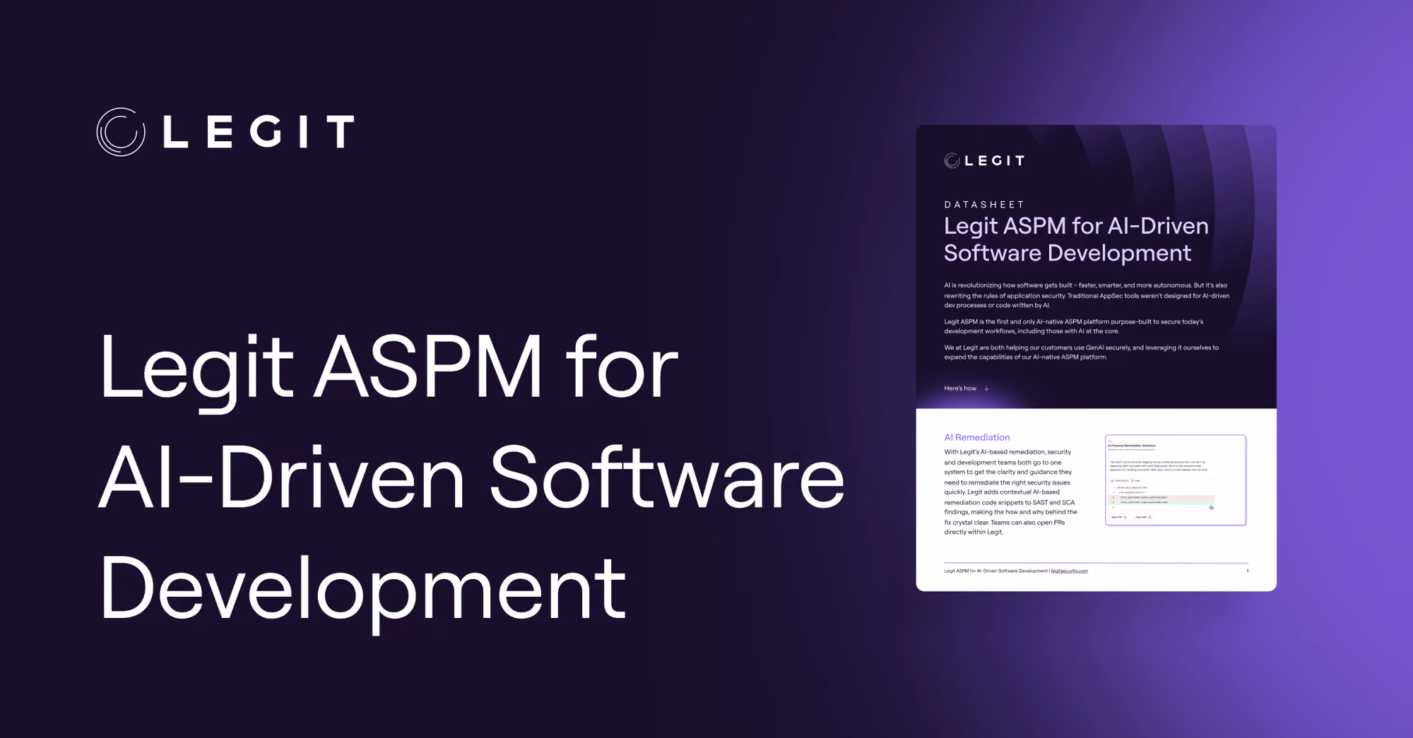 Legit ASPM for AI-Driven Software Development