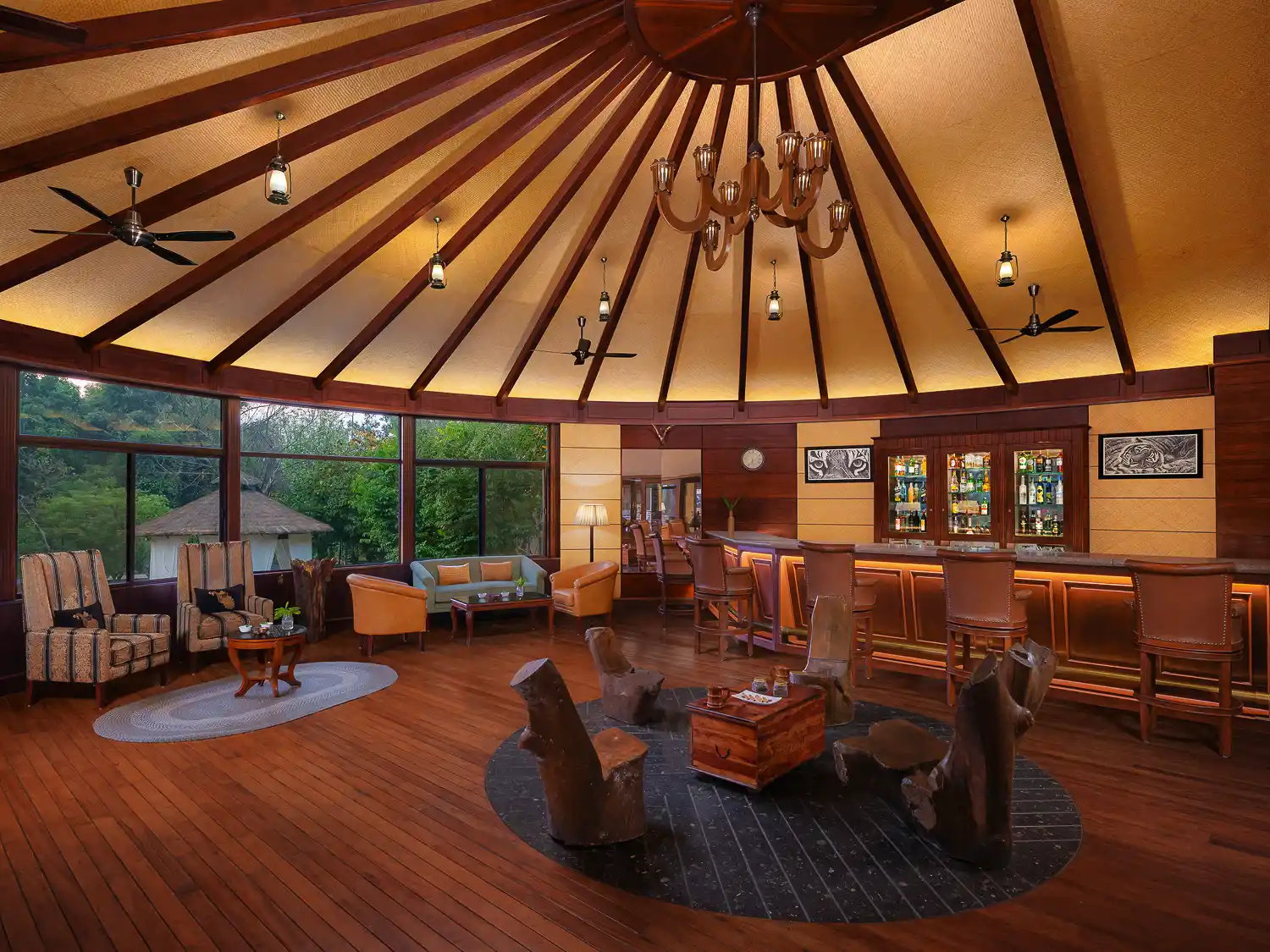 Biophilic architecture with wooden interiors at Aahana