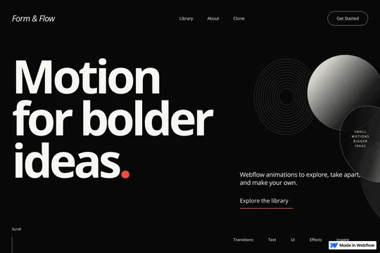 Form and Flow interaction website