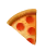 Single slice of pepperoni pizza with cheese and tomato sauce.