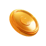 Golden spinning top viewed at an angle against a white background.