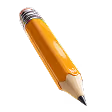 Sharpened yellow wooden pencil with a silver and black striped ferrule and white eraser on a black background.