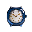 Blue retro-style analog alarm clock showing the time as 9:05.