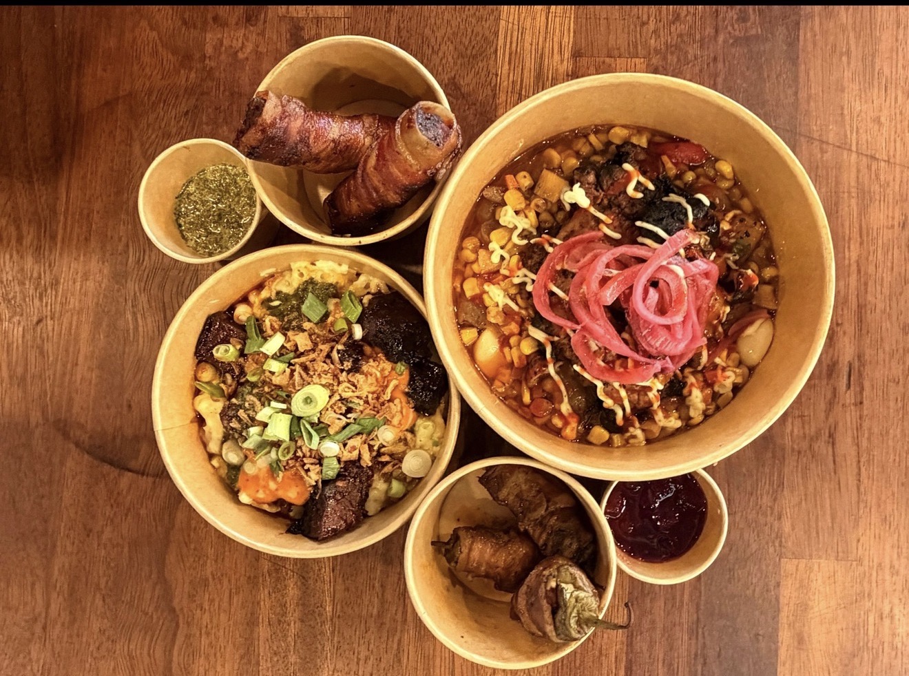 A selection of Smokey Joes bowls and sides