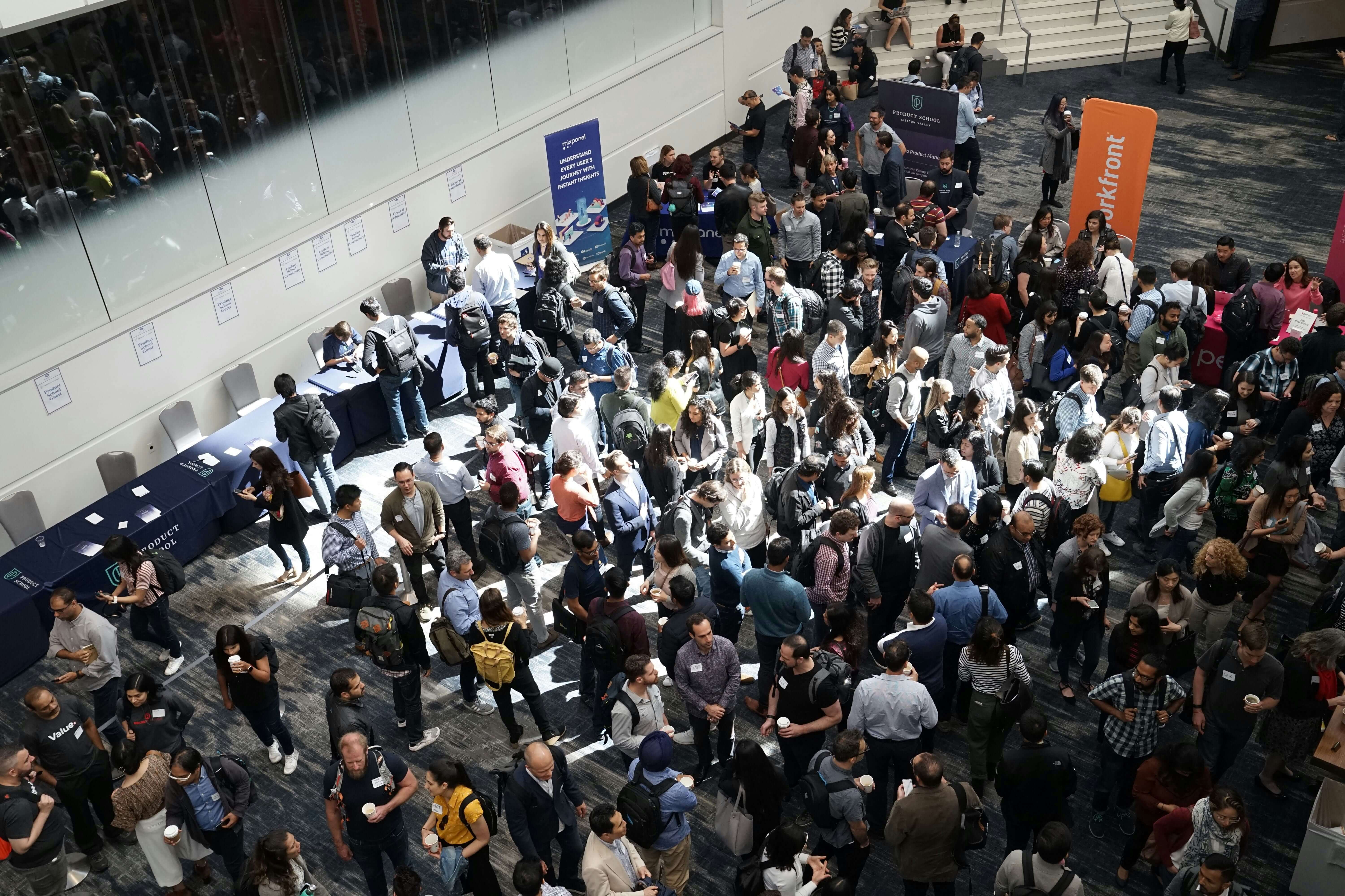 A large crowd at a corporate event