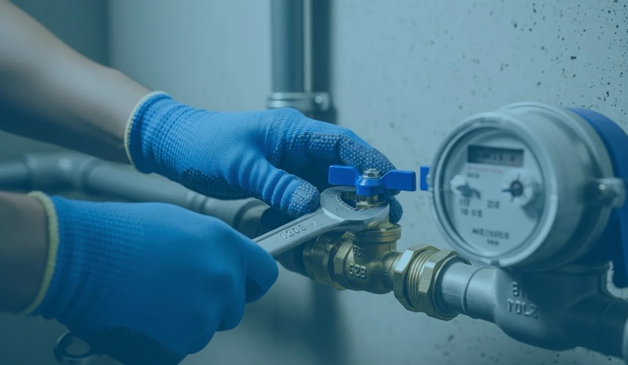 Wasserzähler wird fachgerecht montiert