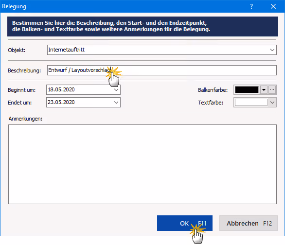 Zeitplan Auftrag Schritt 2