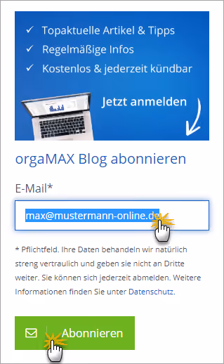Blog Anmeldung orgaMAX