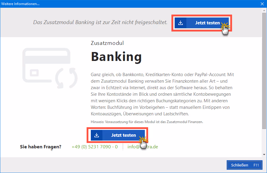 Banking freischalten