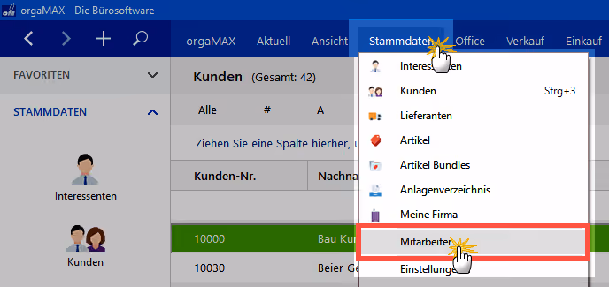 Stammdaten Mitarbeiter