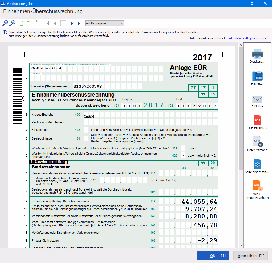 Anlage EÜR