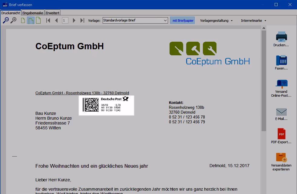 Screenshot Internetmarke 2