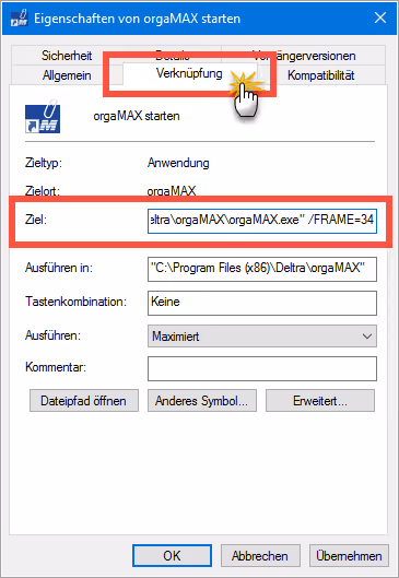 orgaMAX Start Eigenschaften