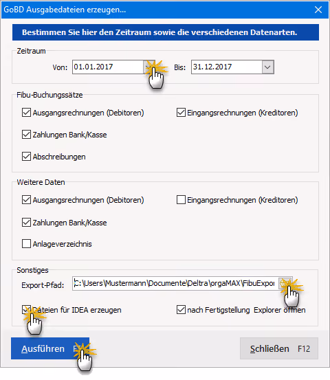 GoBD-Ausgabedateien | orgaMAX Bürosoftware