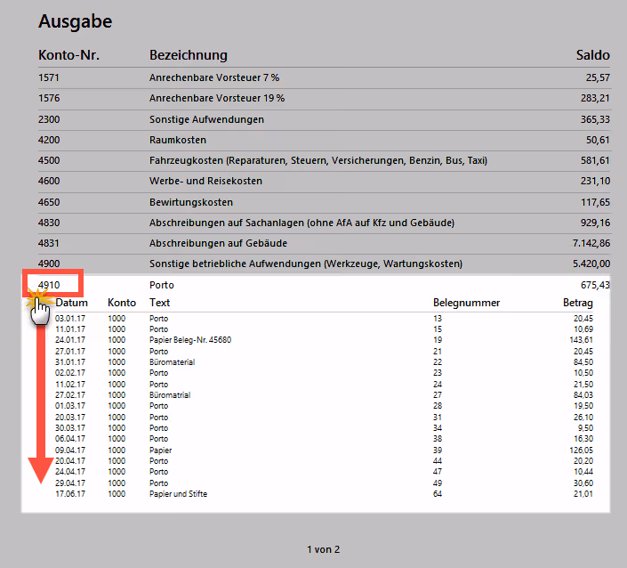 Interaktive Listenanzeige | orgaMAX Praxistipp
