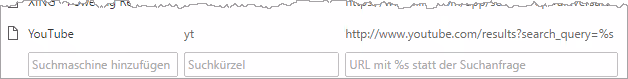 Definition des Chrome-Suchkürzels | orgaMAX Bürosoftware