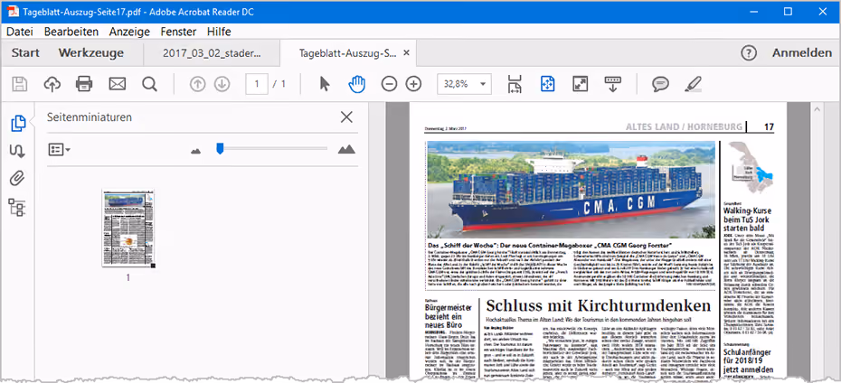 PDFs filetieren: Auszug aus Druckfunktion2 | orgaMAX Bürosoftware