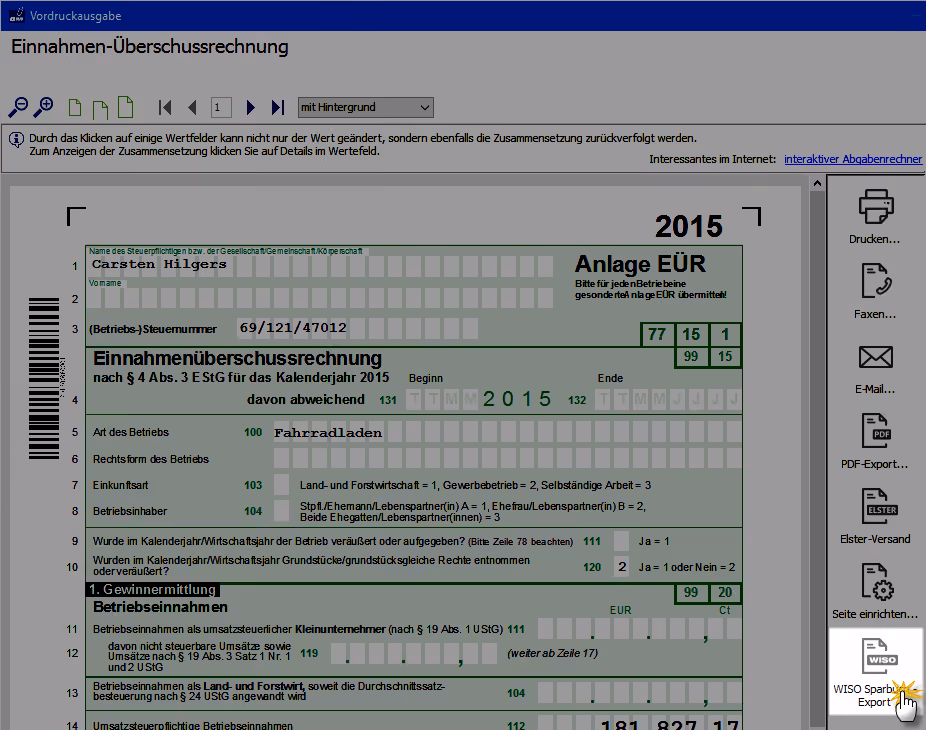 Datenexport aus dem WISO Steuer:Sparbuch | orgaMAX Bürosoftware